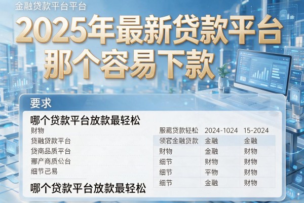 2025年最新贷款平台那个容易下款：哪个贷款平台放款最轻松