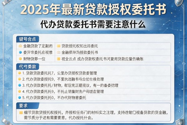 2025年最新贷款授权委托书：代办贷款委托书需要注意什么