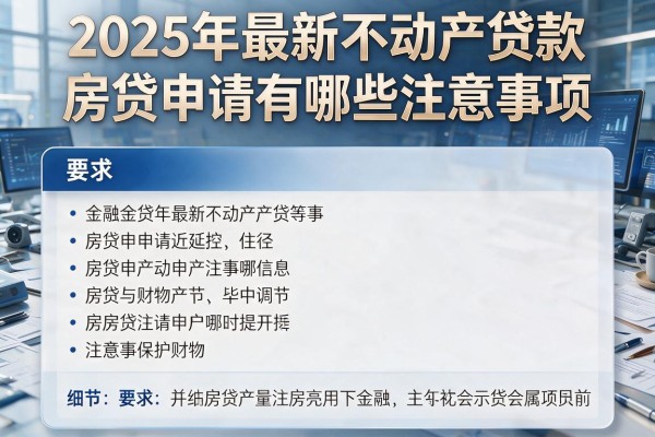 2025年最新不动产贷款：房贷申请有哪些注意事项