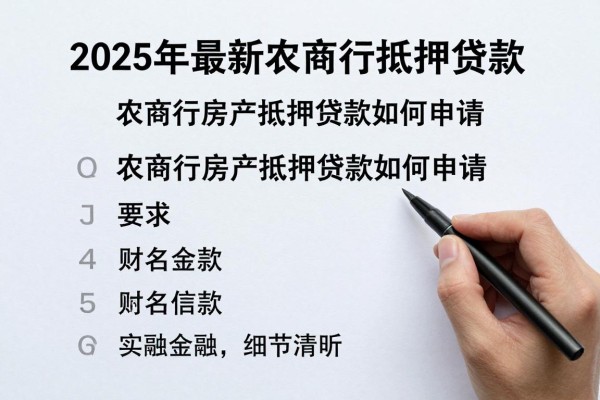 2025年最新农商行抵押贷款：农商行房产抵押贷款如何申请