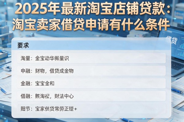 2025年最新淘宝店铺贷款：淘宝卖家借贷申请有什么条件