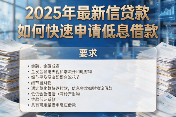2025年最新信贷款：如何快速申请低息借款