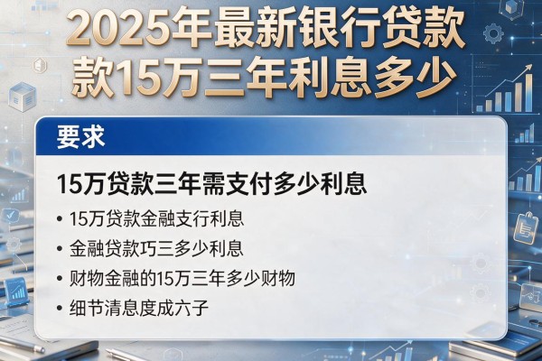 2025年最新银行贷款15万三年利息多少：15万贷款三年需支付多少利息