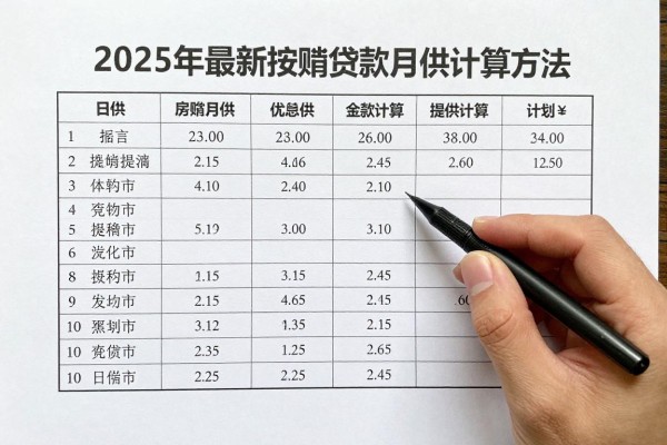 2025年最新按揭贷款月供计算方法：房贷月供如何计算更精确