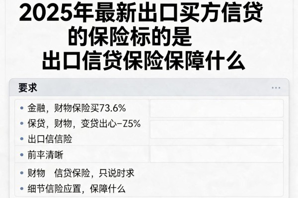 2025年最新出口买方信贷的保险标的是：出口信贷保险保障什么？