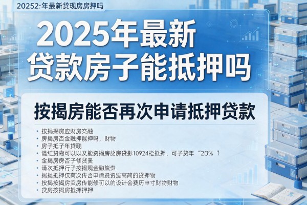2025年最新贷款房子能抵押吗：按揭房能否再次申请抵押贷款