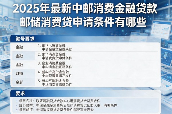 2025年最新中邮消费金融贷款：邮储消费贷申请条件有哪些