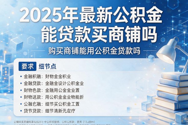 2025年最新公积金能贷款买商铺吗：购买商铺能用公积金贷款吗