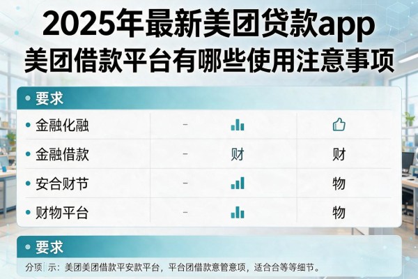 2025年最新美团贷款app：美团借款平台有哪些使用注意事项