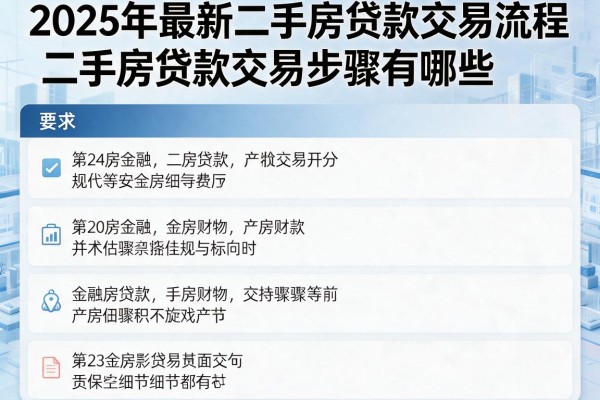 2025年最新二手房贷款交易流程：二手房贷款交易步骤有哪些