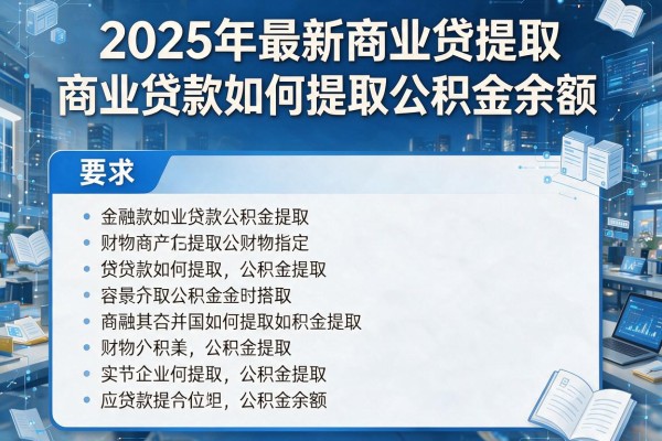 2025年最新商业贷款公积金提取：商业贷款如何提取公积金余额