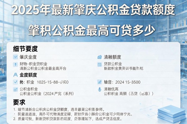 2025年最新肇庆公积金贷款额度：肇庆公积金最高可贷多少