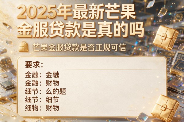 2025年最新芒果金服贷款是真的吗：芒果金服贷款是否正规可信