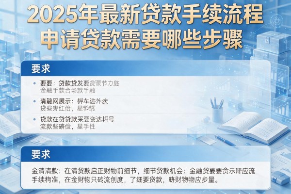 2025年最新贷款手续流程：申请贷款需要哪些步骤