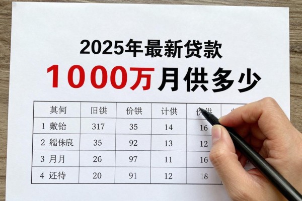 2025年最新贷款1000万月供多少：千万贷款月供如何计算