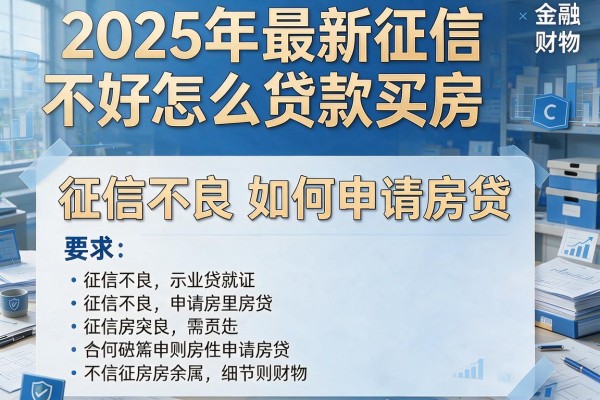 2025年最新征信不好怎么贷款买房：征信不良如何申请房贷