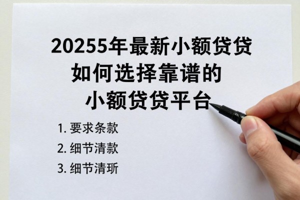 2025年最新小额贷款那个好：如何选择靠谱的小额贷款平台