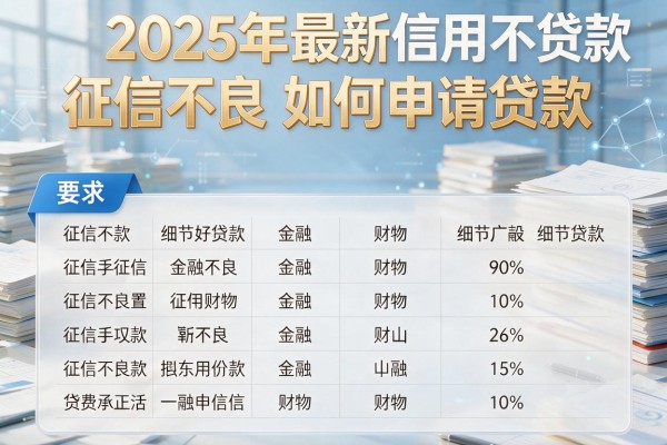 2025年最新信用不好贷款：征信不良如何申请贷款