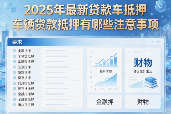 2025年最新贷款车抵押：车辆贷款抵押有哪些注意事项