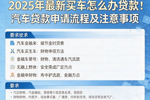 2025年最新买车怎么办贷款：汽车贷款申请流程及注意事项