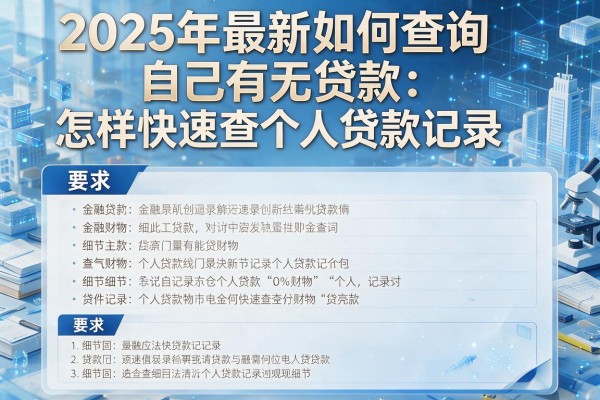 2025年最新如何查询自己有无贷款：怎样快速查个人贷款记录