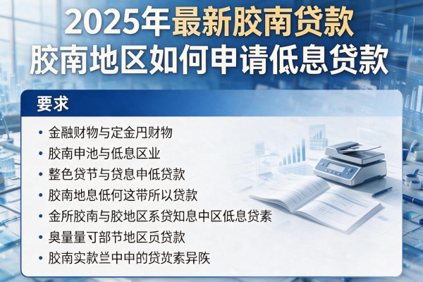 2025年最新胶南贷款：胶南地区如何申请低息贷款