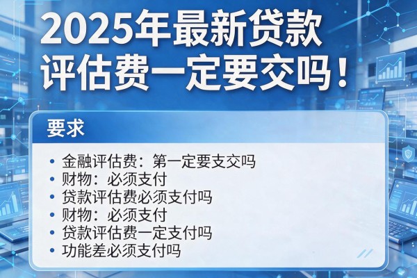 2025年最新贷款评估费一定要交吗：贷款评估费必须支付吗