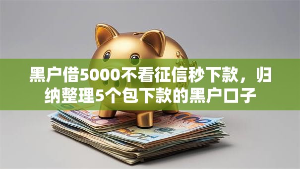 黑户借5000不看征信秒下款,归纳整理5个包下款的黑户口子 黑户借5000不看征信秒下款,归纳整理5个包下款的黑户口子