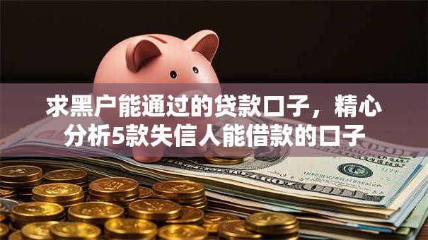 求黑户能通过的贷款口子,精心分析5款失信人能借款的口子 求黑户能通过的贷款口子,精心分析5款失信人能借款的口子
