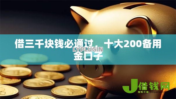 借三千块钱必通过，十大200备用金口子