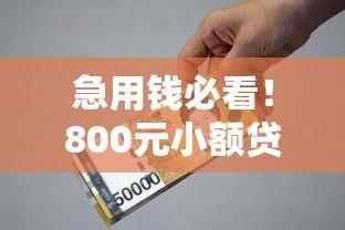 急用钱必看！800元小额贷款平台真实测评及申请攻略