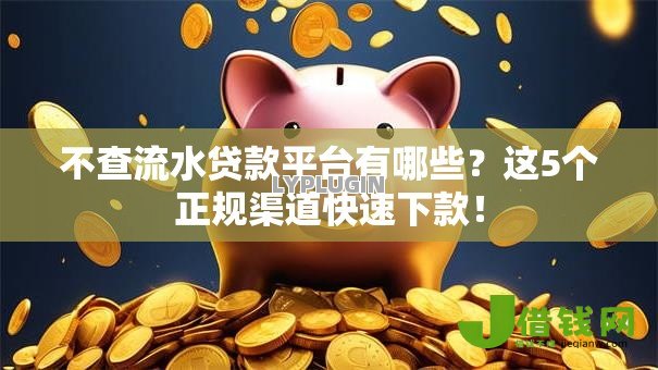 不查流水贷款平台有哪些？这5个正规渠道快速下款！