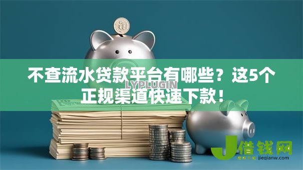 不查流水贷款平台有哪些？这5个正规渠道快速下款！