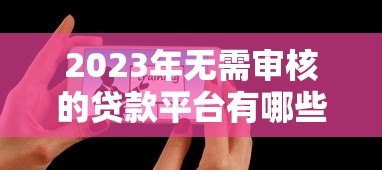 2023年无需审核的贷款平台有哪些?这5个正规渠道可试试 2023年无需审核的贷款平台有哪些?这5个正规渠道可试试