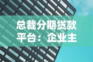 总裁分期贷款平台：企业主灵活资金周转方案