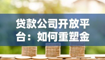 贷款公司开放平台:如何重塑金融生态与用户价值 贷款公司开放平台:如何重塑金融生态与用户价值
