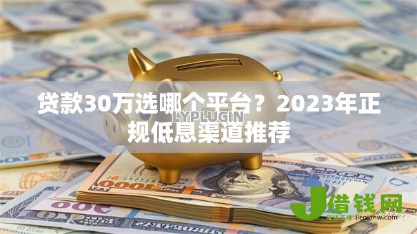 贷款30万选哪个平台？2023年正规低息渠道推荐