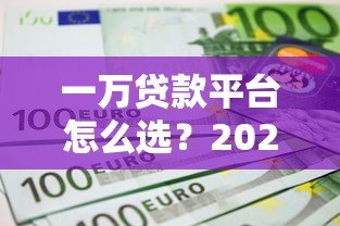 一万贷款平台怎么选？2023年最新申请指南