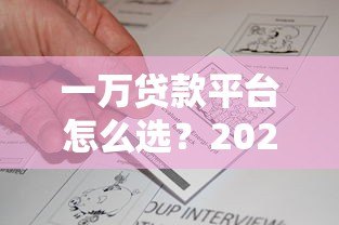 一万贷款平台怎么选？2023年最新申请指南