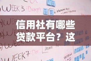 信用社有哪些贷款平台?这5种常见产品满足不同资金需求 信用社有哪些贷款平台?这5种常见产品满足不同资金需求