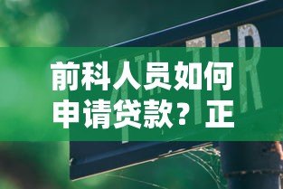 前科人员如何申请贷款?正规平台选择与避坑指南 前科人员如何申请贷款?正规平台选择与避坑指南