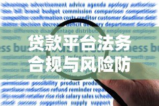 贷款平台法务合规与风险防控实战指南 贷款平台法务合规与风险防控实战指南