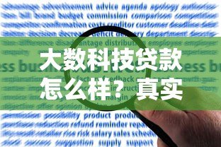大数科技贷款怎么样？真实用户评价与申请流程解析