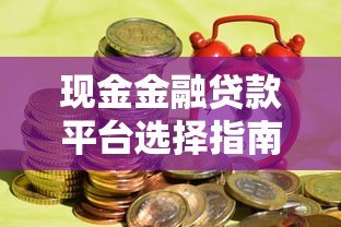 现金金融贷款平台选择指南：如何快速找到靠谱的贷款渠道