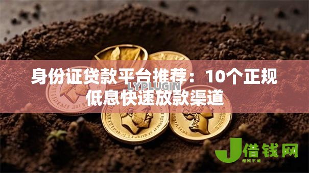 身份证贷款平台推荐：10个正规低息快速放款渠道
