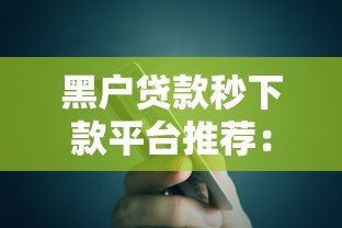 黑户贷款秒下款平台推荐：急用钱必看攻略
