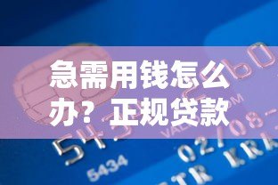 急需用钱怎么办?正规贷款平台快速申请指南 急需用钱怎么办?正规贷款平台快速申请指南