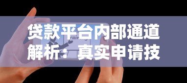 贷款平台内部通道解析:真实申请技巧与避坑指南 贷款平台内部通道解析:真实申请技巧与避坑指南
