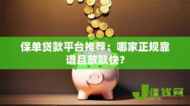 保单贷款平台推荐：哪家正规靠谱且放款快？