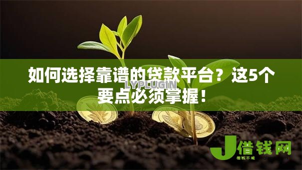如何选择靠谱的贷款平台？这5个要点必须掌握！